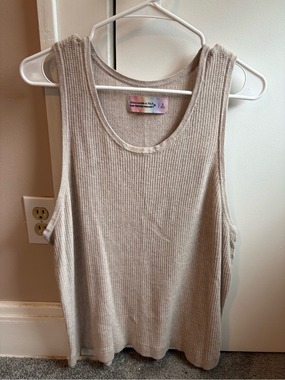 Abercrombie & Fitch Beige Ribbed Tank Top